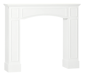 lot 347 image: HOMCOM Modern Fireplace Mantel, Surround Mantels for Fireplace with Decorative Pattern Interior Width 29 White