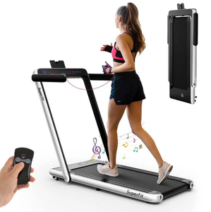 lot 11 image: Costway 2.25HP Folding Treadmill with Dual LED Display & Remote Control White