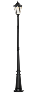 lot 24 image: Outsunny 92.5 Outdoor Lamp Post Light, Solar-Powered Streetlight, w Clear Glass, Black