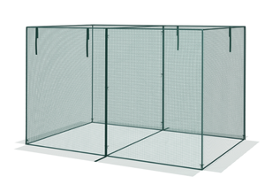 lot 204 image: Outsunny 10 x 6.5ft Crop Cages for Garden, Plant Protectors from Animals with Two Zippered Doors and Storage Bag, Green