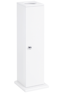 lot 207 image: HOMCOM Small Toilet Paper Cabinet, Bathroom Corner Cabinet with Doors and Shelves for Paper Shampoo, White