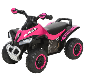 lot 214 image: Aosom NO Power Kids Ride On Push Car, Ride Racer, Foot-to-floor Sliding Car, Walking ATV Toy with Music, Lights, for 1.5-3 Years Old, Pink