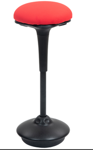 lot 217 image: HOMCOM Backless Wobble Chair, Adjustable Active Ergonomic Stool Chair, with Rocking Motion, Padded, Red