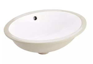 lot 223 image: 18 Mangrove Oval Porcelain Undermount Bathroom Sink - White