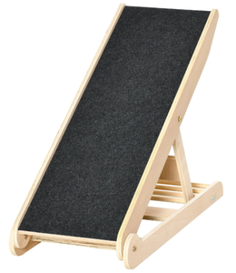 lot 226 image: PawHut Height Adjustable Pet Ramp with Non-Slip Carpet Surfaces