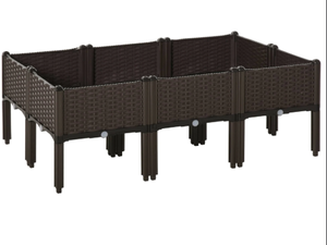 lot 317 image: Outsunny 6-Piece Raised Garden Bed PP Raised Flower Bed Plant Stand Stackable Vegetable Herb Grow