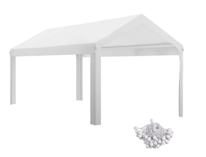 lot 331 image: Outsunny 10 x 20ft Carport Roof, UV Resistant Canopy Replacement, Fits 84C-378V00 and 84C-206 Series, White (MISSING POLES)