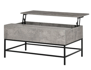 lot 340 image: HOMCOM Modern Lift Top Coffee Table with Hidden Storage Compartment and Metal Legs