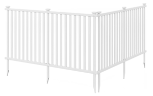 lot 41 image: S AFSTAR PVC Fence Panels, 80 x 51 Garden Fences Outdoor Picket Fence Set of 2, Privacy Fences Kit Dog Fencing Pool Equipment Enclosure Temporary Fencing for Yard, Pool & Garden (White)