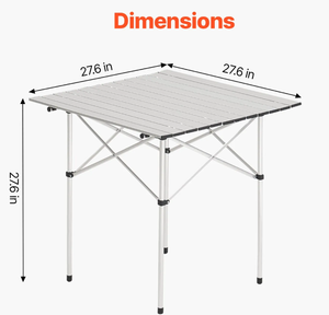lot 78 image: VEVOR Folding Camping Table, Portable Roll Up Side Tables, Small Lightweight Aluminum Beach Table, Compact with Carry Bag, for Outdoor Cooking, Tailgating, Grilling, Picnic, Travel, Silver (Missing Part 1 Crossbar)