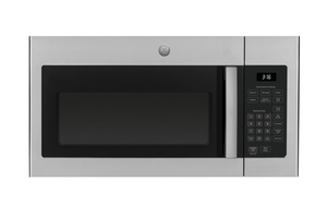 lot 83 image: GE 1.6 cu. ft. Over-the-Range Microwave in Stainless Steel (Maybe Missing Hardware. Transit Damage, See Photos)