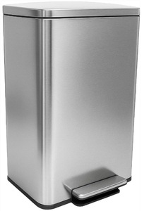 lot 84 image: SIMPLI-MAGIC 50 Liter  13.2 Gallon Soft-Close, Smudge Resistant Trash Can with Foot Pedal and Built in Filter- Stainless Steel, Sleek Finish