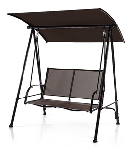 lot 86 image: Costway 2 -person Brown Steel Outdoor Swing