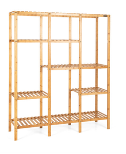 lot 308 image: Multifunctional Plant Stand Indoor Bamboo Utility Shelf with 5-Tier Storage Organizer Rack Cube for Multiple Plants