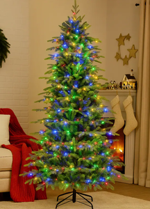 lot 159 image: BreeBe - Warm White LED Christmas Tree � Prelit Artificial in 6ft 7.5ft 9ft Sizes - Green