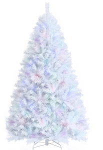 lot 161 image: Costway 7-ft White Artificial Christmas Tree