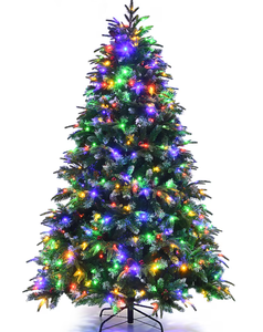 lot 163 image: Costway 7-ft Pre-lit Artificial Christmas Tree with Multicolor LED Lights