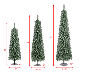 lot 165 image: BreeBe - 456FT Christmas Tree Trio � Artificial with Lifelike Snow Accumulation - Green