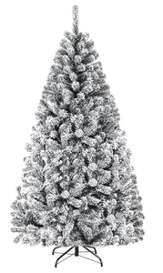 lot 168 image: Costway 6-ft Flocked White Artificial Christmas Tree