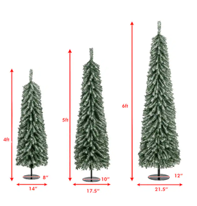 lot 169 image: BreeBe - 456FT Christmas Tree Trio � Artificial with Lifelike Snow Accumulation - Green