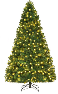 lot 171 image: Costway 8-ft Pre-lit Artificial Christmas Tree with White LED Lights