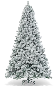 lot 173 image: Costway 9-ft Flocked White Artificial Christmas Tree