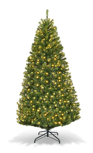 lot 183 image: Costway 6Ft Pre-Lit Artificial Christmas Tree Hinged 350 LED Lights