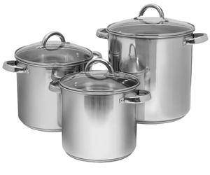 lot 192 image: Sedona Kitchen 3-Pc. Stainless Steel Stockpot Set