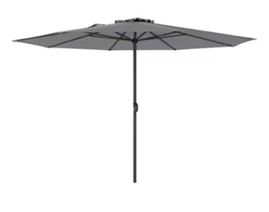 lot 241 image: Clihome 12 ft. L x 8.2 ft. W Grey Polyester Crank Patio Umbrella with Vent and 1.9 in. Pole for Outdoor Table Use