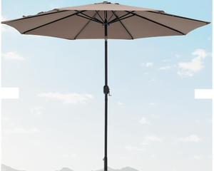 lot 242 image: Giantex 10ft Outdoor Patio Umbrella, Market Table umbrella wTilt Adjustment and Crank, 180G Polyester, Garden Canopy for Deck Backyard Pool Indoor Outdoor