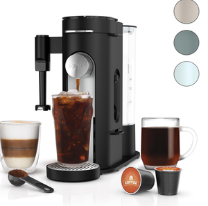 lot 284 image: Ninja PB051 Pods & Grounds Specialty Single-Serve Coffee Maker, Compatible with K-Cups, Built-In Milk Frother, 6-oz. Cup to 24-oz. Travel Mug Sizes, Black