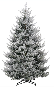 lot 379 image: HOMCOM 9 FT Artificial Christmas Tree, Flocked Hinged Xmas Tree with 1939 Tips, Steel Base, Auto Open, Green
