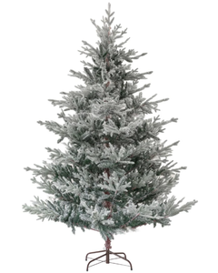 lot 381 image: HOMCOM 7.5 Foot Artificial Nordic Pine Christmas Tree with Snow, Easy Assembly, Hinged Xmas Tree for Home Office Holiday