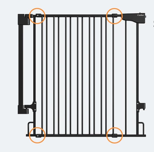 lot 451 image: Cumbor 29.2�43 Baby Gate for Stairs, Wall-Mounted (Drill Required), Expandable No Bottom Bar Dog Gate, Auto Close Extra Wide Walk Thru, Pet & Toddler Proof Gate, Top & Bottom of Stairways(Black)