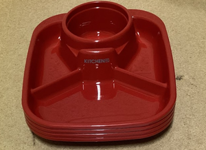 lot 456 image: LOT OF 24 Kitchen HQ 4pc Divided Plate Set