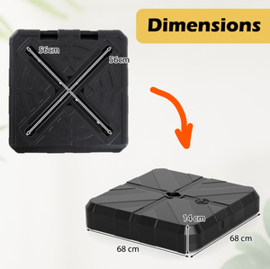 lot 460 image: Costway Weighted Offset Umbrella Base with Cross Bracket and Cut-out Handles (Missing Hardware)