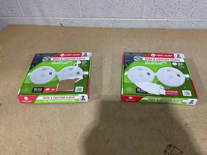 lot 277 image: LOT OF 2 First Alert 2-in-1 Smoke & Carbon Monoxide Alarms With Voice & Location Alert 2 Pack (4 Total)