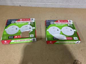 lot 280 image: LOT OF 2 First Alert 2-in-1 Smoke & Carbon Monoxide Alarms With Voice & Location Alert 2 Pack (4 Total)