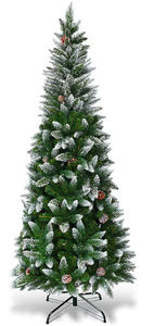 lot 184 image: Costway 6-ft Pencil Flocked Artificial Christmas Tree