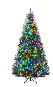 lot 391 image: Costway 9-ft Pre-lit Artificial Christmas Tree with Multicolor LED Lights