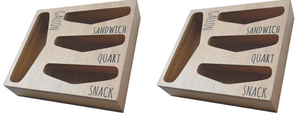 lot 476 image: LOT OF 2 Losvio Ziplock Bag Storage Organizer, Wood Kitchen Food Baggie Dispenser Box for Drawer, Compatible with Most Brands Gallon Bag, Quart Bag, Sandwich Bag, Snack Bag