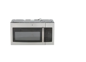 lot 488 image: GE 1.6 cu. ft. Over-the-Range Microwave in Stainless Steel (Transit Damage Door Frame Is Damaged. When Trying To Cook Screen Says Door)