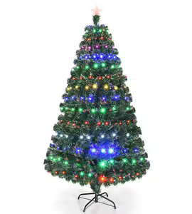 lot 398 image: Costway 7 ft. Pre-Lit Artificial Christmas Tree Fiber Optic with Multi-Color LED Lights and Stand