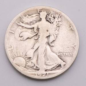 lot 74 image: 1921-S Walking Liberty Half Dollar Key Date