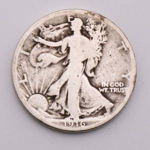 lot 73 image: 1916 Walking Liberty Half Dollar Key Year