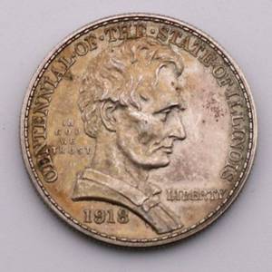 lot 70 image: 1918 US Illinois Lincoln Commemorative Half Dollar