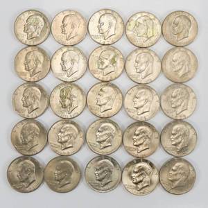 lot 66 image: Eisenhower Dollar Lot of 25 (Ikes)