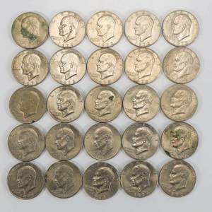 lot 65 image: Eisenhower Dollar Lot of 25 (Ikes)