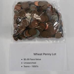 lot 59 image: Wheat Penny Lot - $5 Unsearched