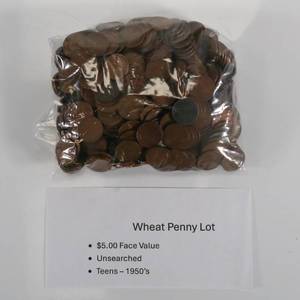 lot 57 image: Wheat Penny Lot - $5 Unsearched